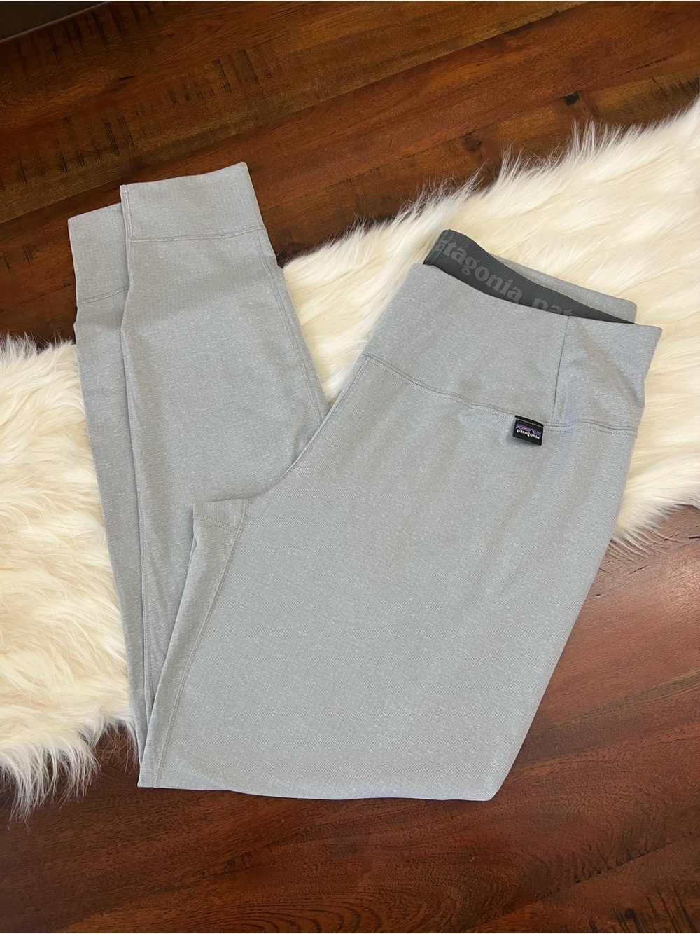 Patagonia Capilene Midweight Baselayer Leggings Women’s Large Gray Polartec